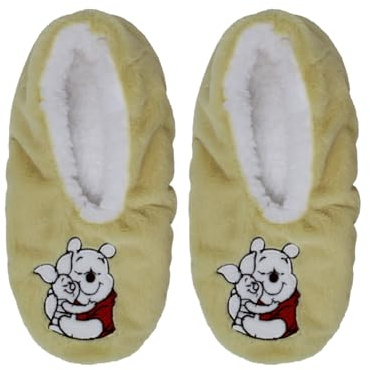 Disney Winnie the Pooh Cosy Slipper Socks, Yellow, One Size 4-8