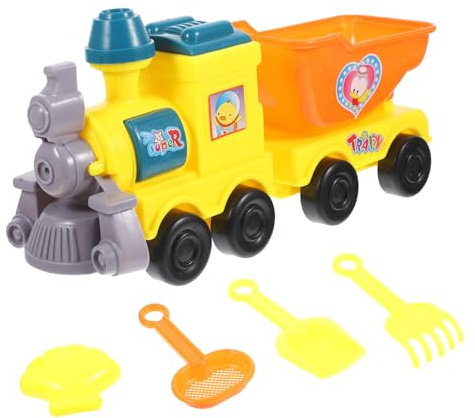 ORFOFE Cartoon Strandspielzeug Leichtes Sandspielzeug mit Zug Motiv für Jungen Mädchen Sommer Sandkasten Eltern Junge Mädchen aktivität Zufällige Farbe Zufällige Farbe