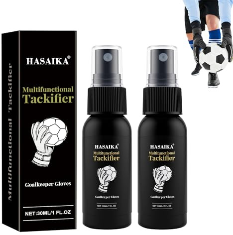 HASAIKA® Spray Guantes Portero Futbol, Grip Guante de Portero Spray, Mejora la Fuerza de Agarre, Apto para Todo Tipo de Guantes Deportivos, Compacto y portátil (30ml*2)