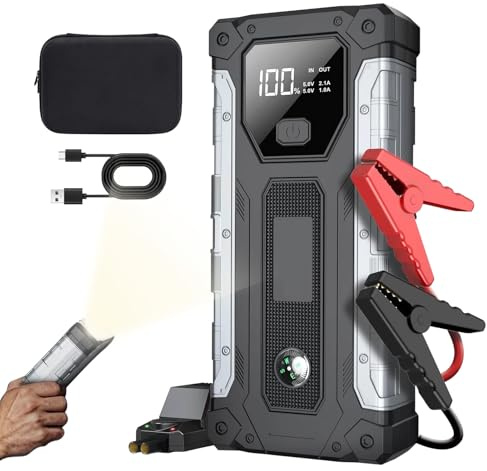 4000A Jump Starter Power Pack, 12V Car Battery Booster Jump Starter, Portable Car Starters Power Bank With LED Light, For Vehicles, Trucks