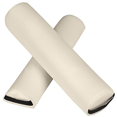 tectake® Lagerungsrollen, 2er Set, Massageliegen Zubehör, Vollrolle und Halbrolle, als Kissen, Massage Zubehör für Therapie, Physiotherapie, Nackenrolle mit Bezug, Lagerungskissen - beige