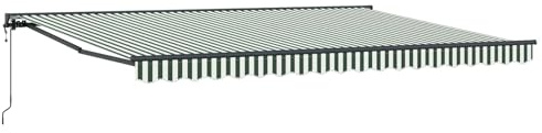 vidaXL Elektrische ausziehbare Markise Grün, Weiß, Anthrazit 5 x 3,5 m, Garten und Terrasse, rechteckige, Moderne, ausziehbare Markise, Perfekter Sonnenschutz, platzsparend, Polyesterstoff