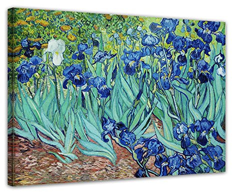 Bilderdepot24 Bild auf Leinwand | Vincent van Gogh - Iris in 80x60 cm als Wandbild | Wand-deko Dekoration Wohnung alte Meister | NEU-180223-80x60-iri