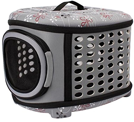 Boodtag Faltbare Tragetasche Hund Katze Umhängetasche für Transportieren Kleintiere Tasche Mesh atmungsaktiv Perfekt für Reisen im Flugzeug Auto (Grau)