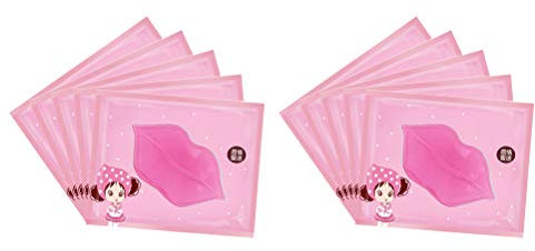 FRCOLOR 10stücke Pack Rosa Collagen Lippenmaske Feuchtigkeitsspendend Abgestorbene Haut Entfernen Anti-riss Lippenpflegemaske