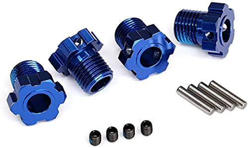 TRAXXAS Wheel hubs, splined, 17mm blue-anodized (4)/ 4x5 GS (4), 3x1 (TRX8654)