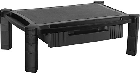 RICOO Monitorständer Monitor Ständer für Computermonitore mit Schublade Schreibtischaufsatz WM2-L Bildschirmständer Standfuss Bildschirmerhöhung Organizer Rack Laptop Tisch Lapdesk Laptoptisch