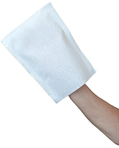 Lot de 100 gants de toilette jetables (blanc).