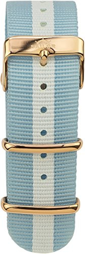 Sailor Damen Herren Nylon Armband Captain blau-weiß BSL101-2011-20, Breite Armband:20mm (normal), Farbe Edelstahl:Rosègold