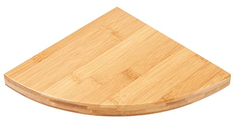 SAVORLIVING Eckregal Hängeregal, Holz Eckregal runde Enden Wandregal Vintage Landhausstil Regal für Schlafzimmer Wohnzimmer Büro (L)