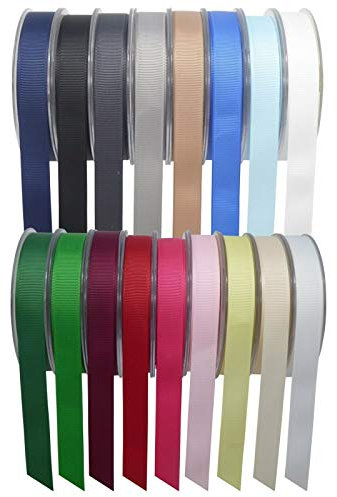 SR SUPER RIBBONS®™ Quality Reels Grosgrain Ribbon, 3mm 6mm 10mm 15mm 25mm & 40mm 20/50 Metre on Hard Plastic Reels (Hot Pink, 10mm x 20m)