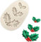 ANNIUP Xmas Mould 3D Mini Holly Leaf Christmas Mould Cake Paste Silicone Mold for Sugar Paste Forest Cupcake Decorating Topper Decoration (White)