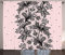 ABAKUHAUS Orient Rustikaler Gardine, Botanischer Spitze Blick Motiv, Wohnzimmer Universalband Gardinen mit Schlaufen und Haken, 280 x 175 cm, schwarz Blush