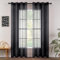 MIULEE Sheer Voile Vorhang mit Ösen Transparente Optik Gardine Vorhänge Ösenvorhang Ösenschal Transparent Durchsichtig Fensterschal für Schlafzimmer Wohnzimmer Babyroom 140x215 cm (B x H) Schwarz