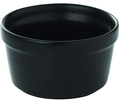 PEGANE Lot de 6 Ramequins en Grès culinaire Noir satiné - 130 ML
