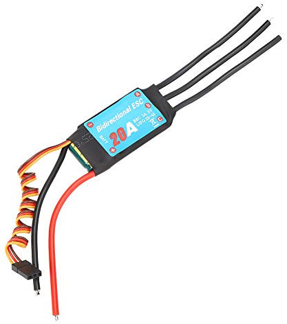 VGEBY ESC sans balais, contrôleur de Vitesse électronique ESC sans balais bidirectionnel pour Bateau de Voiture RC Hélice sous-Marine(20A) Accessoires de Voitures Miniatures