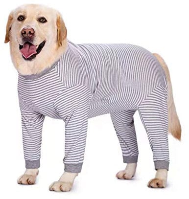 Yeapeeto Dog Onesie Surgery Recovery Suit for Large Medium Bodysuit Dogs Pajamas PJS Full Body for Shedding, Allergy, Anti Licking, Wound Protection, Cone Alternative (XL, Grey)