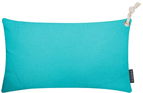 mokebo® Outdoor Kissenbezug 'Der Maritime' mit Kordelschlaufe für Terasse & Balkon, Kissenhülle in Türkis in 30x50cm, Bezug für Kissen oder Dekokissen, Made in Spain