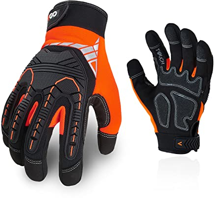 Vgo... 2 Paare hohe Mechnische Arbeitshandschuhe, für große Belastungsarbeit, Vibration-Schutz-Handschuhe, Heavy Duty (SL8849IP)