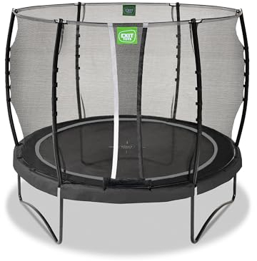 EXIT Toys Allure Classic Rundes Trampolin - ø305cm - Mit Fußschutzsystem - Mit Sicherheitsnetz - Wasserfest - Starkes Trampolin - Für alle Altersgruppen - Schwarz