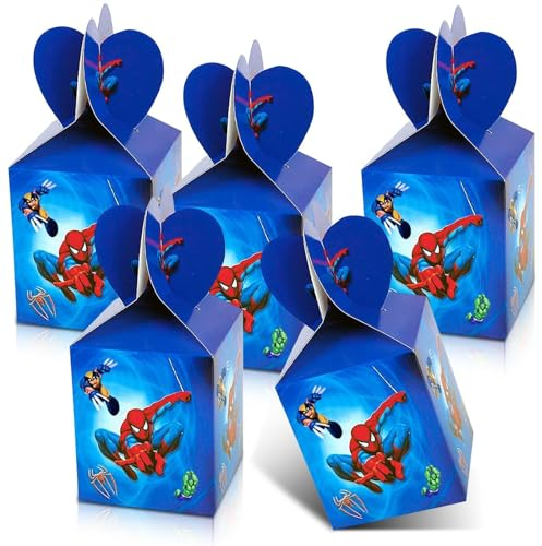 24 Pezzi Sacchetti Regalo Spider, Sacchetti Caramelle Spider, Sacchetti Spider Compleanno Bambini, Scatola Caramelle, Caramella, Regalo, Scatole Borse Festa, per Confezionare Regali