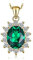 JewelryPalace Oval 2.1ct Grün Simulierte Nano Smaragd Prinzessin Diana Kate Middleton Kette Anhänger, Halsketten Damen Silber 925 Collier Edelstein Mädchen, Ketten Frauen Geschenk Vergoldet 45CM