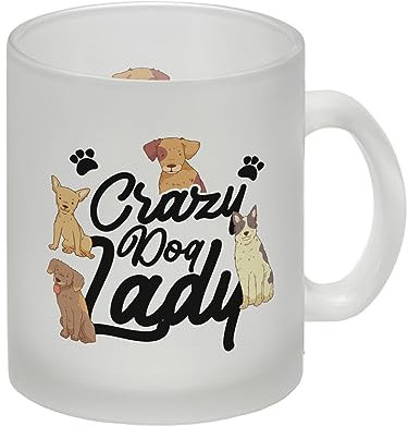 Hunde Glas Tasse Crazy Dog Lady für Hundeliebhaber eine niedliche Tasse für den Arbeitsplatz Haustier Kaffeetasse verrückt