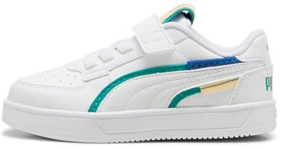 Puma Unisex Kids Puma Caven 2.0 Ready, Set, Better Ac+ Ps Sneakers, Puma White-Cobalt Glaze-Sparkling Green, 31 EU
