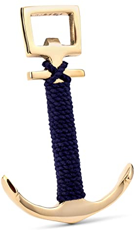 NKlaus 11559 - Abrebotellas con ancla, latón, rocío, azul marítimo, abridor de cerveza, 11 cm x 7 cm