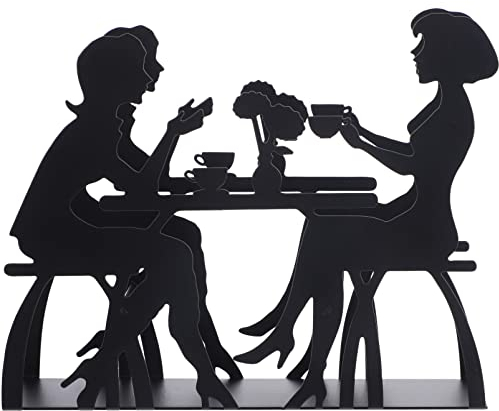 Cabilock Coffee Filter Storage Coffee Filter Holder Metal Couple Pattern Coffee Paper Storage Rack Coffee Filter Paper Container Stand Dispenser Basket for Home Kitchen Bar Cafes