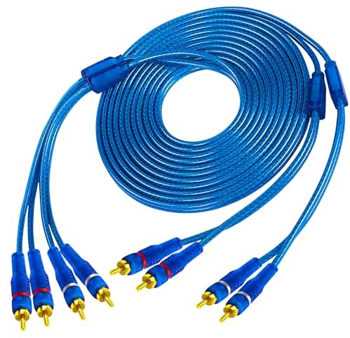 MEIRIYFA Cavo Audio RCA 4 Canali per Auto, Stereo Maschio a Maschio OFC High-End - Compatibile con Marine, Moto - 5M