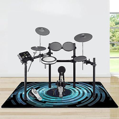 YEMELI Tappeto Batteria Tappeto per Batteria Elettronica Tappetino Insonorizzato Antiscivolo Drum Rugs-E-120 x 100 cm
