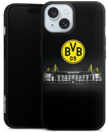 Premium Silikon Hülle kompatibel mit Apple iPhone 15 Handyhülle schwarz Case BVB Stadion Borussia Dortmund