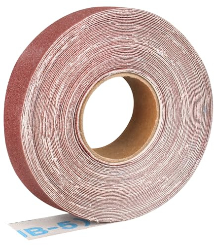 Shineboc-Schleifpapierrolle 2,5 cm x 10 m, Aluminiumoxid-Schleifpapier mit Körnung 120, geeignet zum Schleifen, Holz, Möbelbearbeitung, Edelstahl und Karosseriebearbeitung