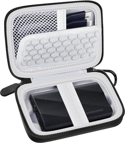 PAIYULE Tragetasche kompatibel mit Samsung T9 Portable SSD 4TB 2TB 1TB, USB Externe Solid State Festplatten-Aufbewahrungshalterung Tasche Abdeckung passt für USB-Kabel (nur Box)