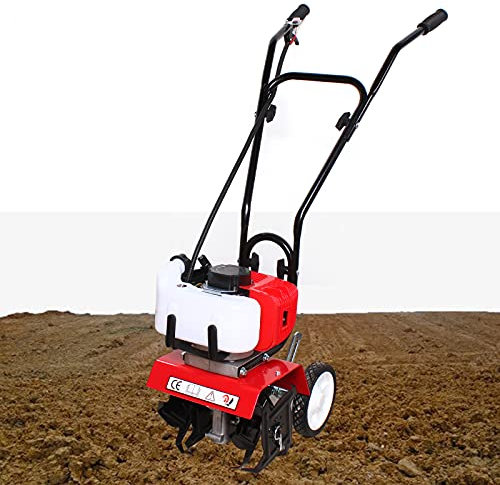 Loobiiny 52cc Motoculteur Thermique Motobineuse Thermique Scarificateur Gazon Brouette Electrique Motoculteurs Motobineuse Electrique Sans Fil Ce Cultivateur Peut êTre Utilisé Retourner Le Sol
