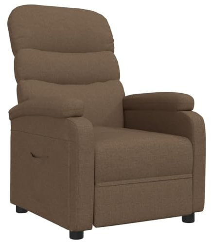 vidaXL Relaxsessel, Sessel mit manueller Liegefunktion, Relaxstuhl mit dick gepolsterter Sitzfläche, Fernsehsessel Liegesessel Ruhesessel, Braun Stoff