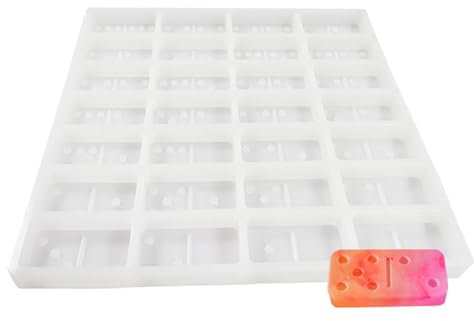 CHAKAE Moules Professionnels pour Moulage de résine, Moule à Dominos en Silicone 28 Cav