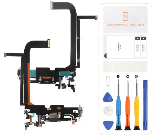 SRJTEK Dock Connector USB Replacement For iPhone 13 Pro Max Charging Port A2643 Headphone Port A2484- Microphone/Audio Jack/Antenna Repair Kits