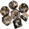 Dzxin DND-Spielwürfel-Set, 7-teilig, polyedrisches Würfel-Set für Dungeons and Dragons, RPG, MTG, Rollenspiele, Tischspiele (Transparent+Schwarze Wolke)