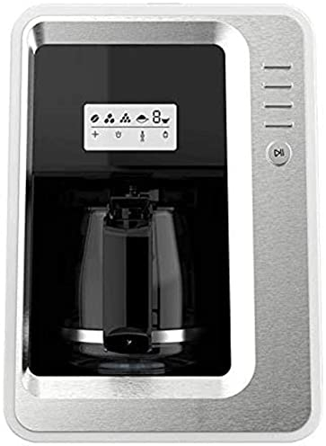 NOALED Cafetera 5 Minutos Recién Molida 3 Niveles de concentración Smart-Cup Café en Granos Regulable en Polvo Doble Uso con depósito de Agua extraíble 900ml Blanca