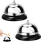 2 Piezas Campanillas de Metal Plata, 8.5 X 7cm Timbre de Recepción de Acero Inoxidable, Timbre Servicio de Cocina, Recepción del Hotel Campanillas de Metal para Restaurante, Cocina, Escuela, Bares