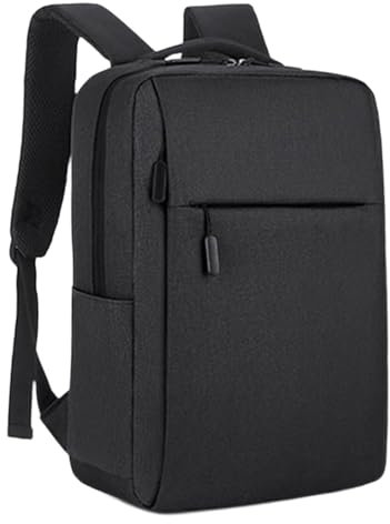 Laptop Backpack 15.6 Inch, Waterproof USB Charging Travel Bag Black