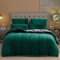 YASMENG Housse de Couette Flanelle 220x240 Hiver Chaude Vert Foncé Gris Polaire Parure de Lit Flanelle Doux Douillet Duveteux Linge de Lit 2 Personne avec Fermeture Éclair et Taies d'oreiller 65x65 cm