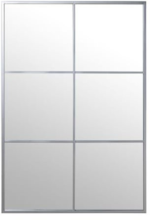 Alexandra House Living Espejo de Pared Plateado Metal Ventana 6 x 113 x 77 cm