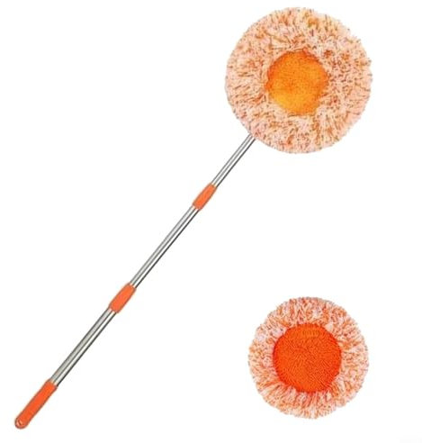 Feegow Pulitore da parete girevole a 360 gradi, max 170 cm con manico lungo, retrattile per pavimenti asciutti e bagnati, strumento per la pulizia delle finestre ad alta portata