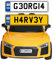 QuoteMyWall 2X Kids Toy Car Numberplate Stickers for Ride On Personalised Decals Peel & Stick for Electric Cars Children's Scooter Trike Bike Mobility Scooter Custom Number Plates