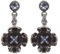 Konplott: pendelnde Ohrstecker Petit Fleur de Bloom black, moderne Kelchblüten-Ohrstecker mit Perle und Kristallen, für Damen/Frauen