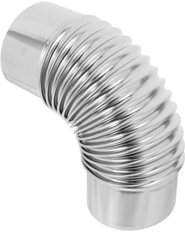 Toddmomy 90degree Chimney Flue Pipe Kit for Water Heater Vent Flat Pipe Vent Steel Stove Exhaust Duct Elbow Firewood Exhaust