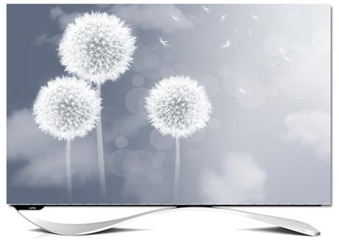 Hixingo TV Schutzhülle für Den, Hülle Bezug Staubschutz für Fernsehen Und Monitor, TV-Abdeckung mit Löwenzahn Drucken, Fernsehschutz Für Zuhause Innenbereich 32 bis 80 Zoll (55,Weiß)